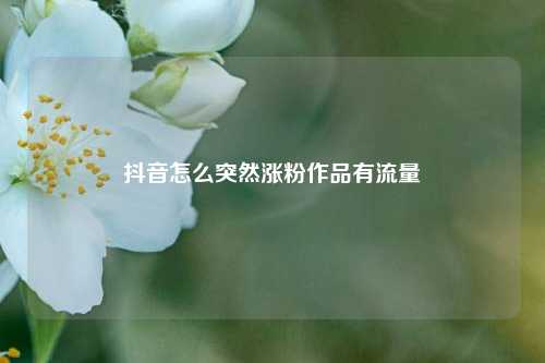 抖音怎么突然涨粉作品有流量