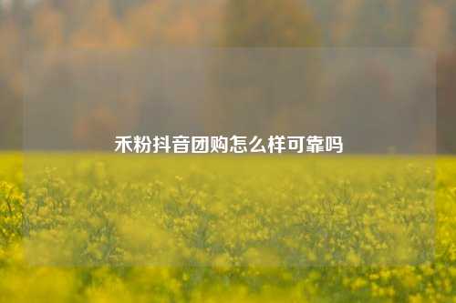禾粉抖音团购怎么样可靠吗