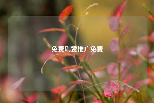 免费刷赞推广免费